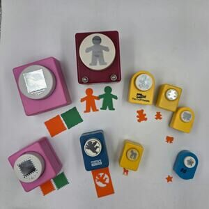 Lot of 9 Paper-Crafting Scrapbooking Punches Variety of Sizes and Shapes S M & L